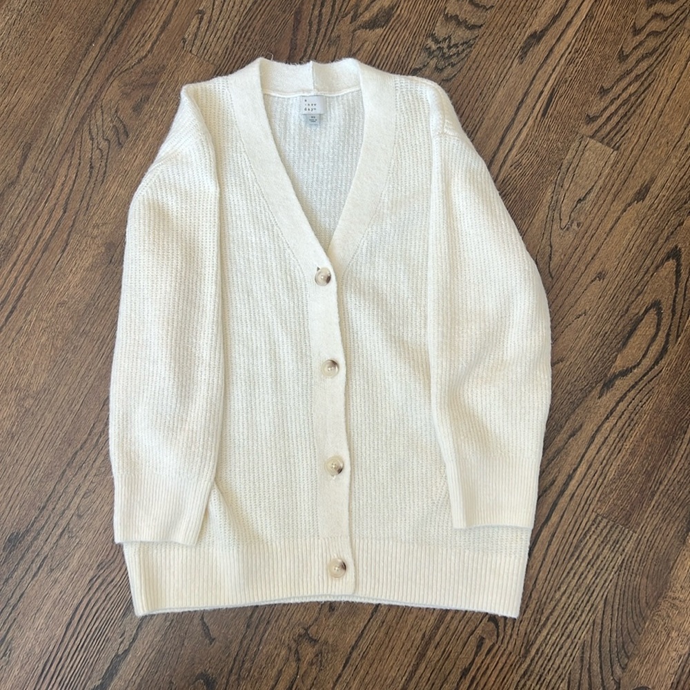 A New Day Oversized Cozy Cardigan - XS - Cream